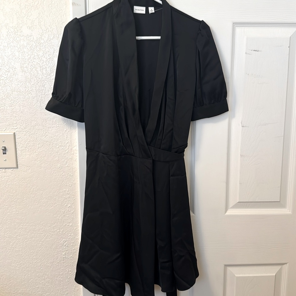 Aritzia Hyde Satin Mini dress in Black- size small